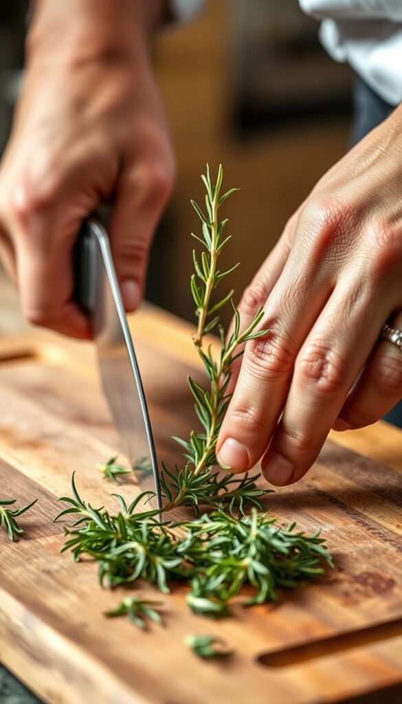 chop rosemary