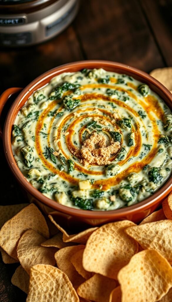 crockpot spinach artichoke dip