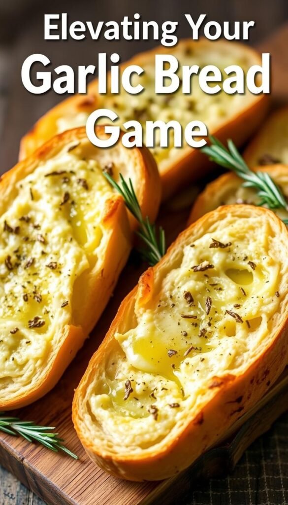 gourmet garlic bread presentation