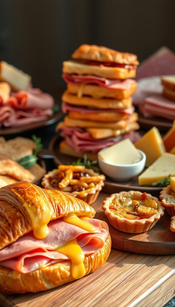 gourmet ham and cheese creations