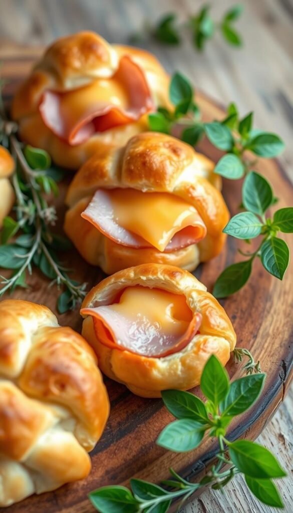 kid-friendly ham and cheese crescent snacks