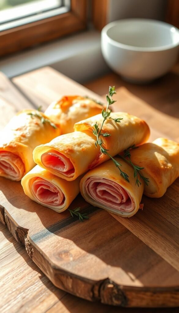 low-carb ham and cheese roll-ups