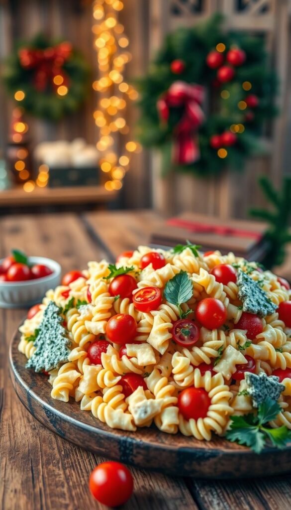 make-ahead Christmas pasta salad