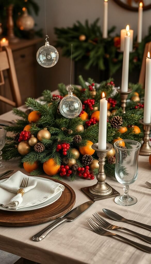 nature-inspired Christmas table