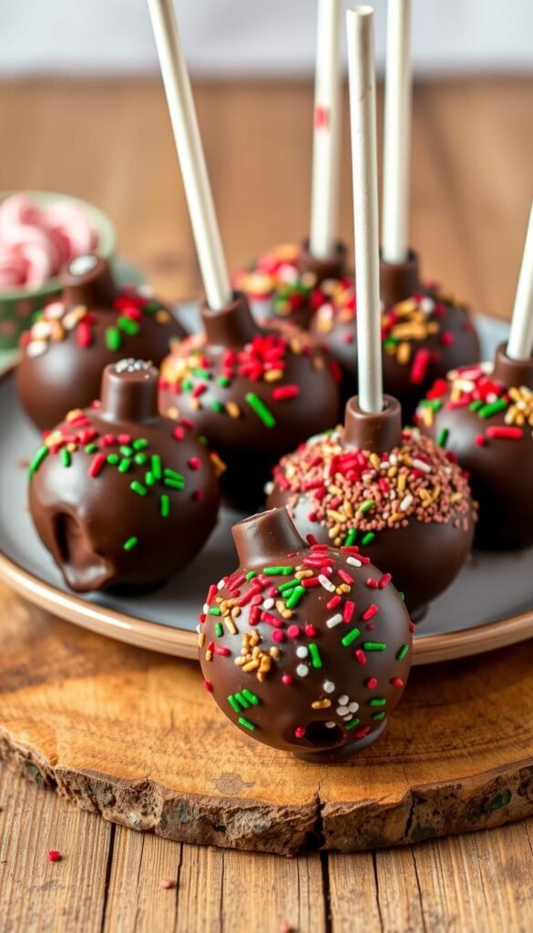 no-bake Christmas cake pops