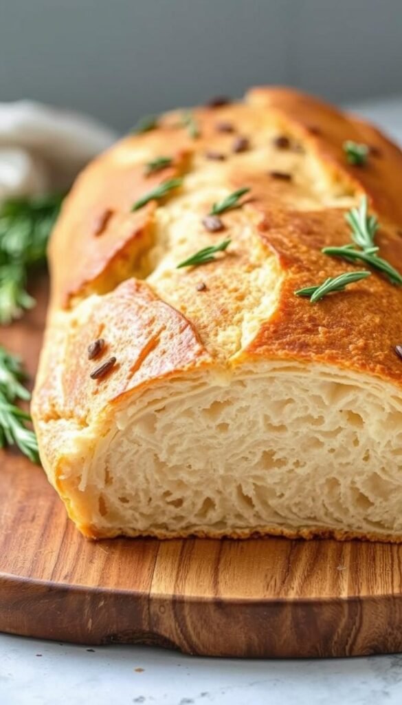 no-knead rosemary sourdough