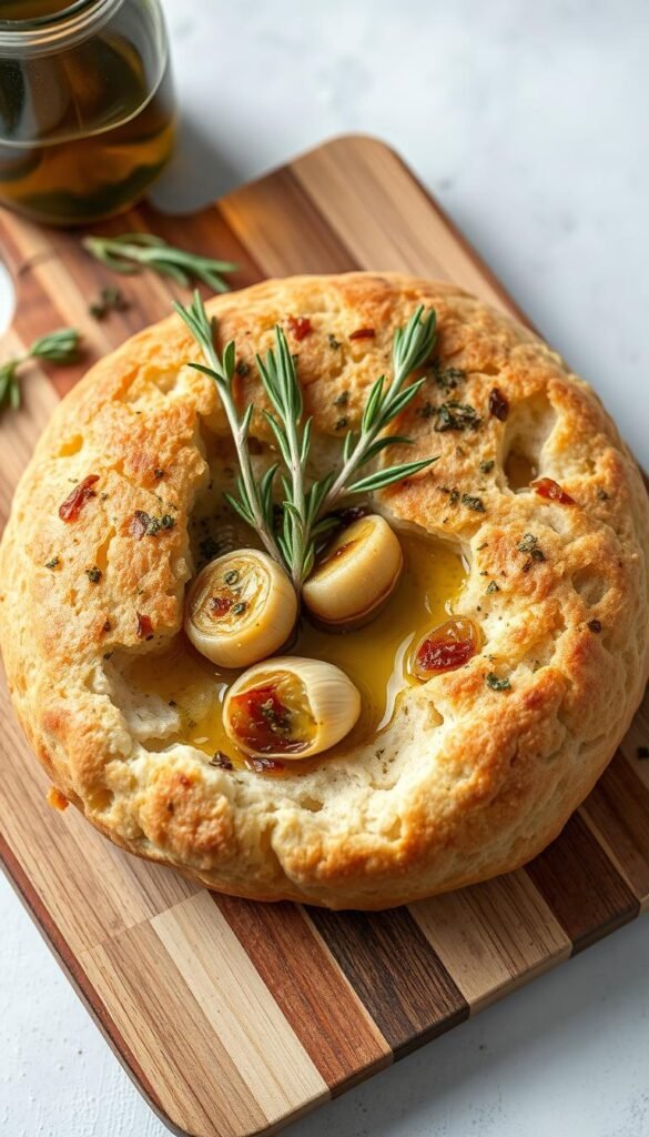 roasted garlic focaccia