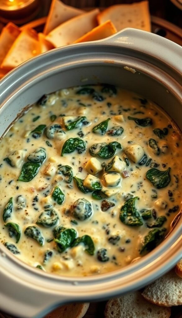 slow cooker spinach artichoke dip slow cooker spinach artichoke dip