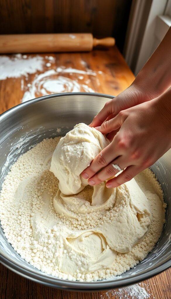 sourdough pizza dough mixing process