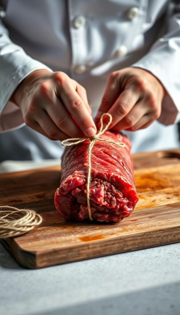 tying beef tenderloin