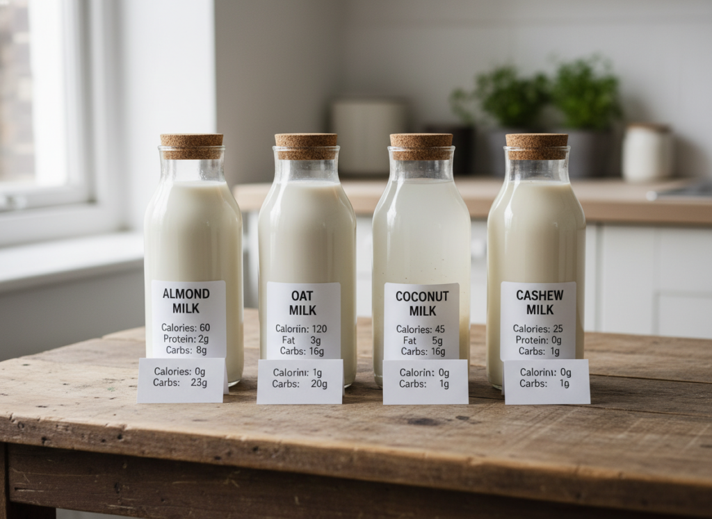 Comparison of dairy and non-dairy milk alternatives for smoothies for weight losing without milk