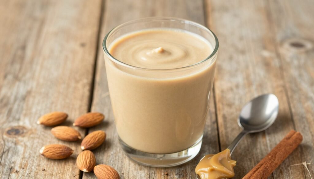 almond butter smoothie with almonds