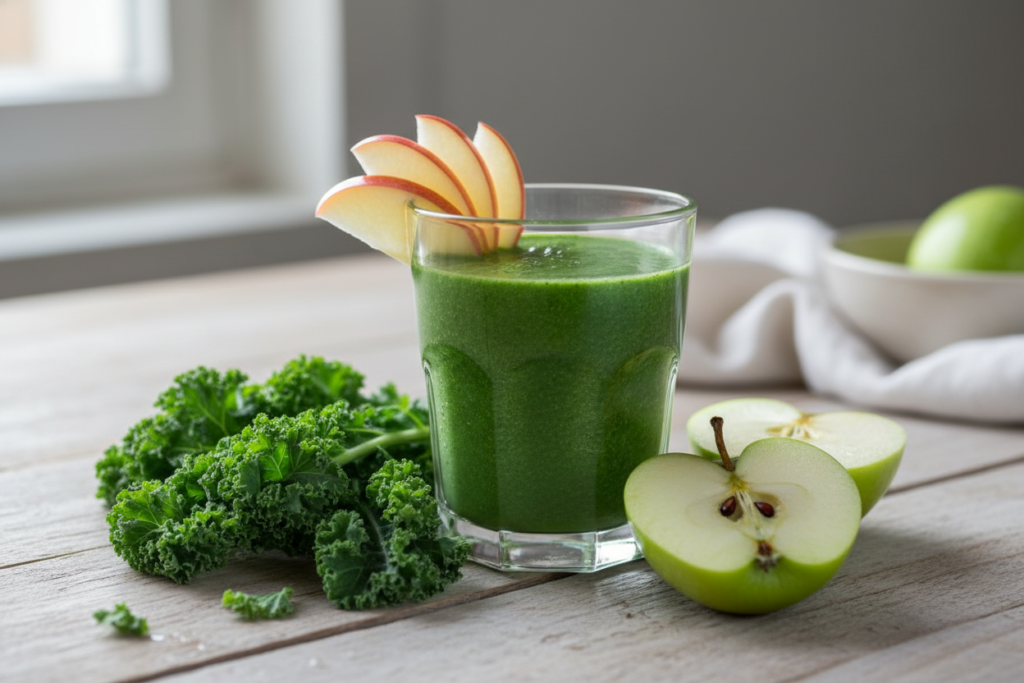 apple green smoothie with kale