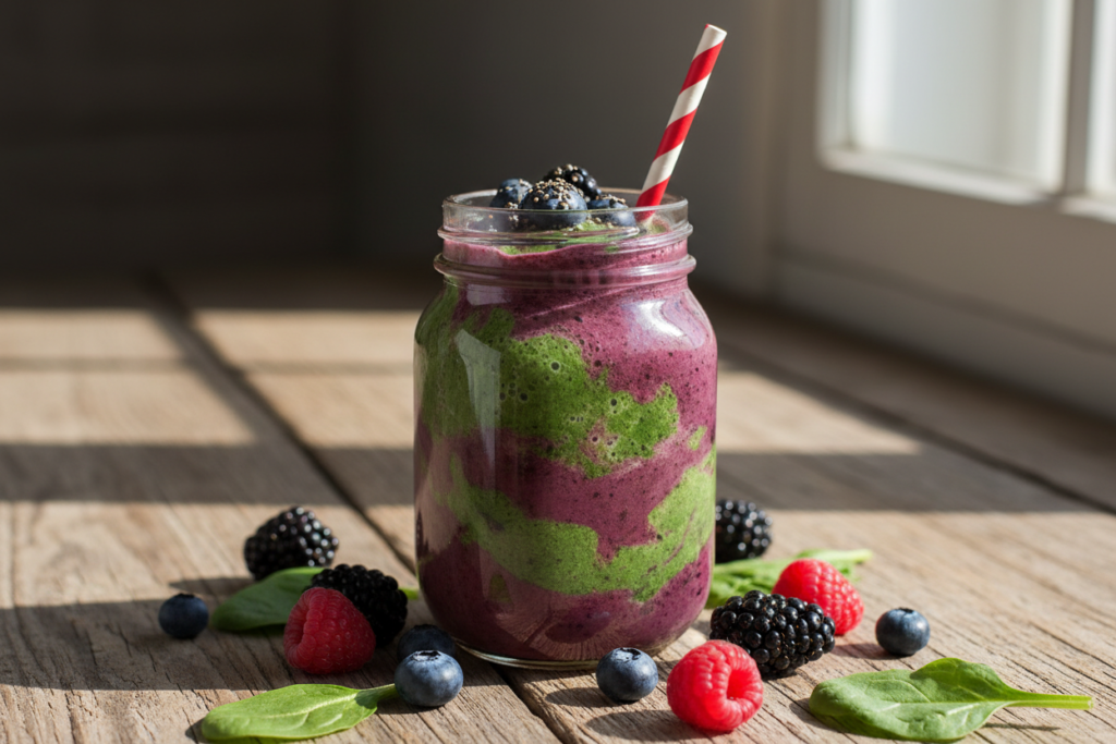 berry green smoothie with mixed berries and spinach topped with seeds berry green smoothie with mixed berries and spinach topped with seeds