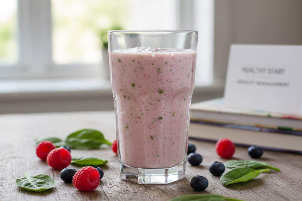 berry spinach low calorie smoothie