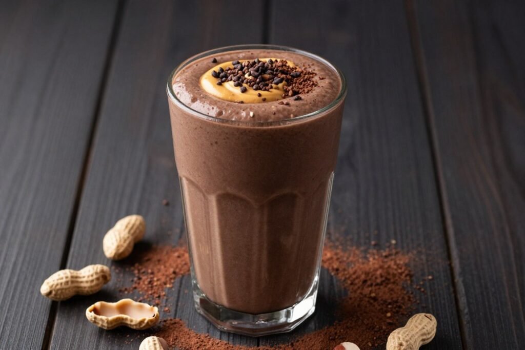 chocolate peanut butter protein smoothie chocolate peanut butter protein smoothie