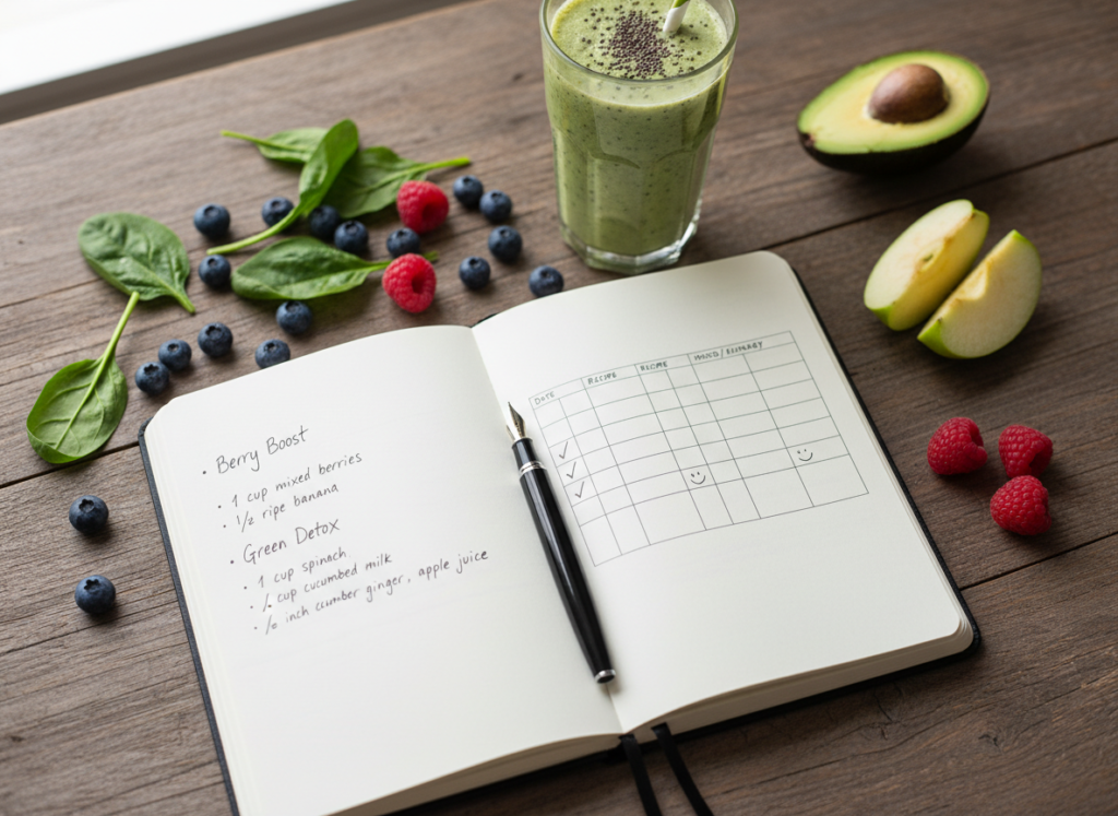 healthy lifestyle journal with smoothie recipes and progress notes healthy lifestyle journal with smoothie recipes and progress notes
