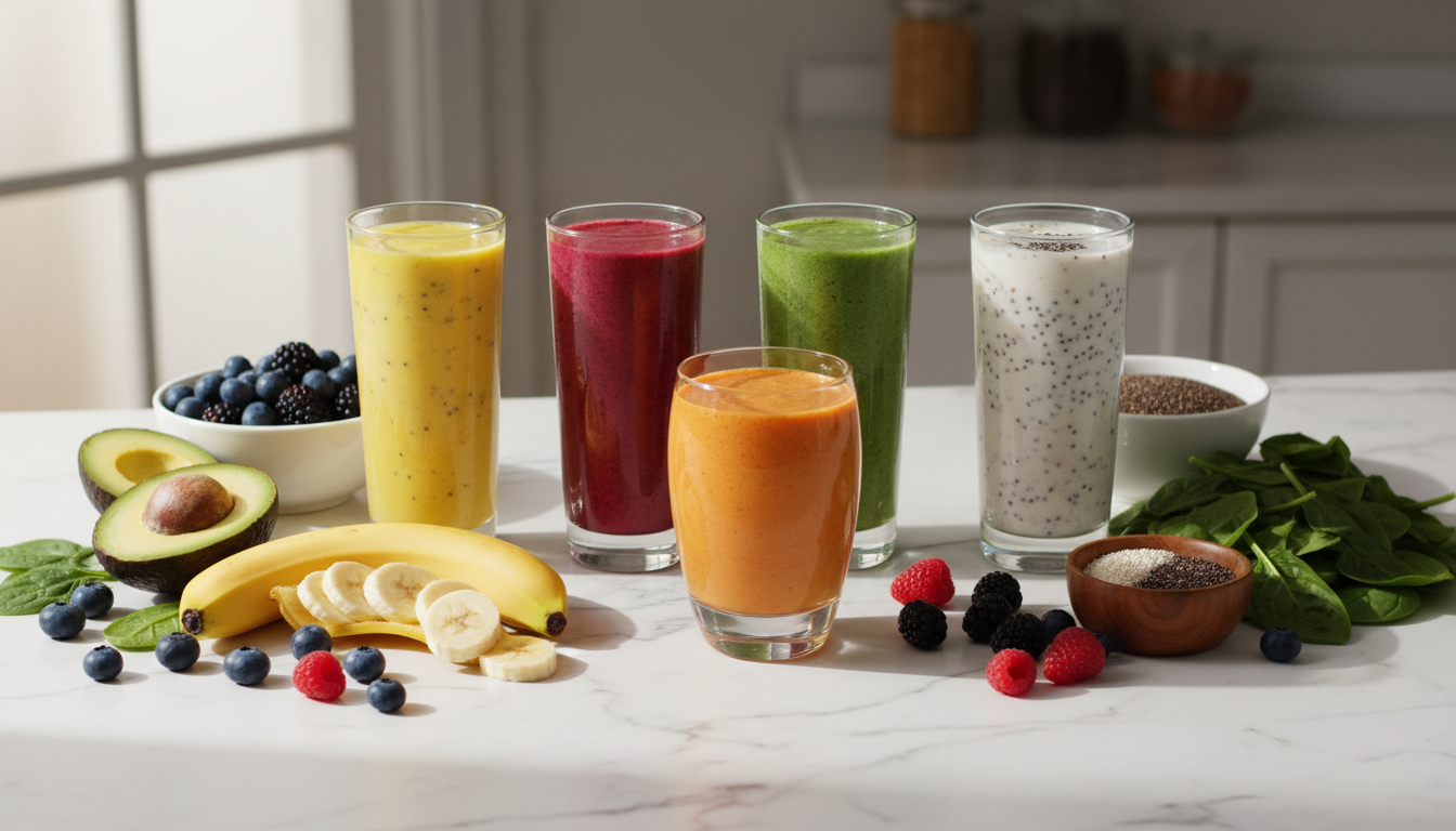 healthy smoothie recipes with fresh fruit and vegetables