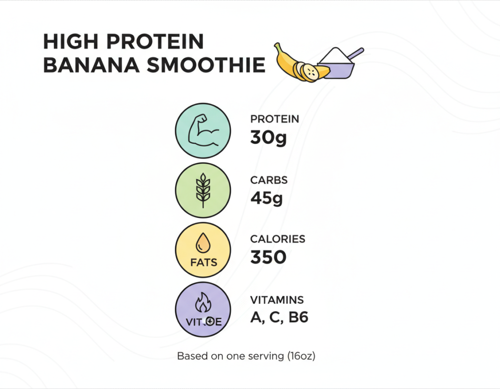 nutrition breakdown chart for high protein banana smoothie