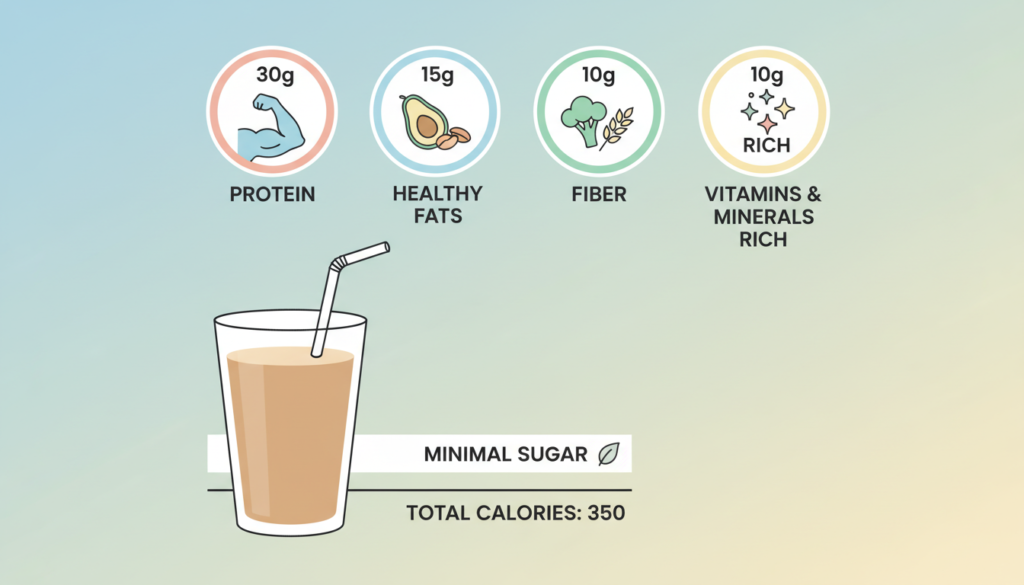 nutrition facts visualization for coffee protein smoothie