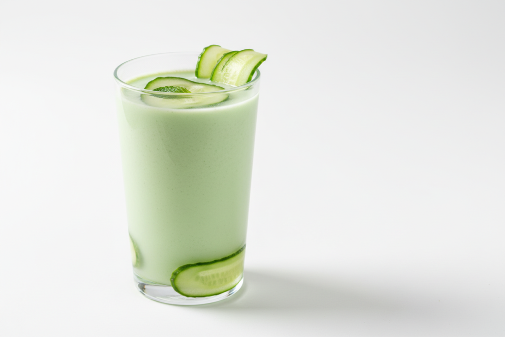 pale green low-fodmap smoothie in glass