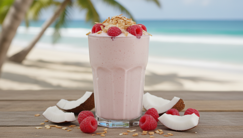 pink coconut berry smoothie
