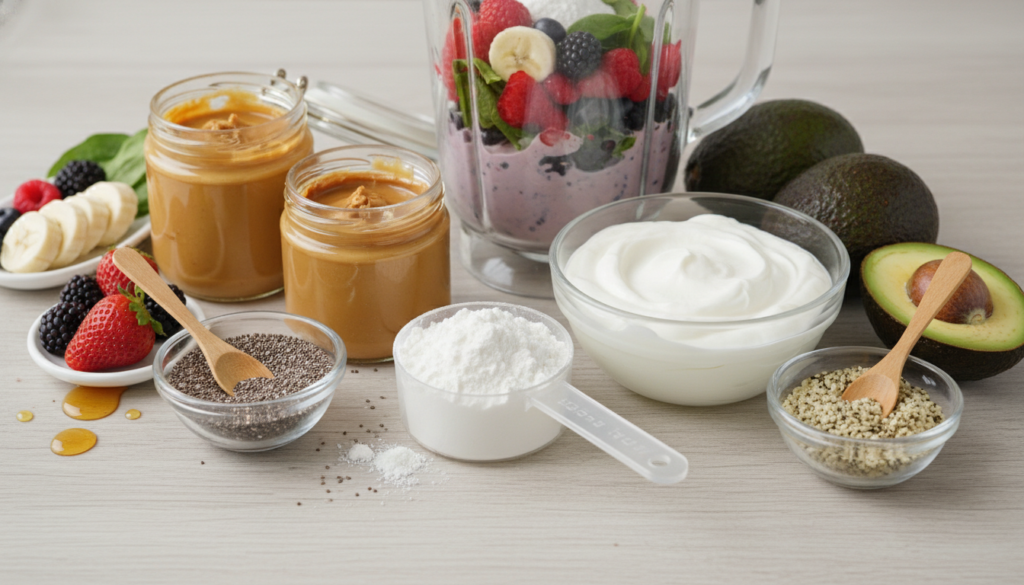 protein and healthy fat additions for smoothies
