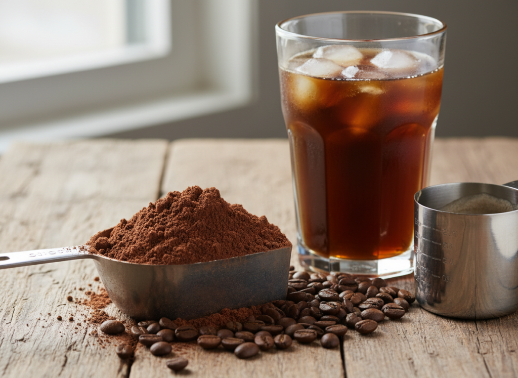 protein powder and coffee beans ingredients for coffee protein smoothie recipes