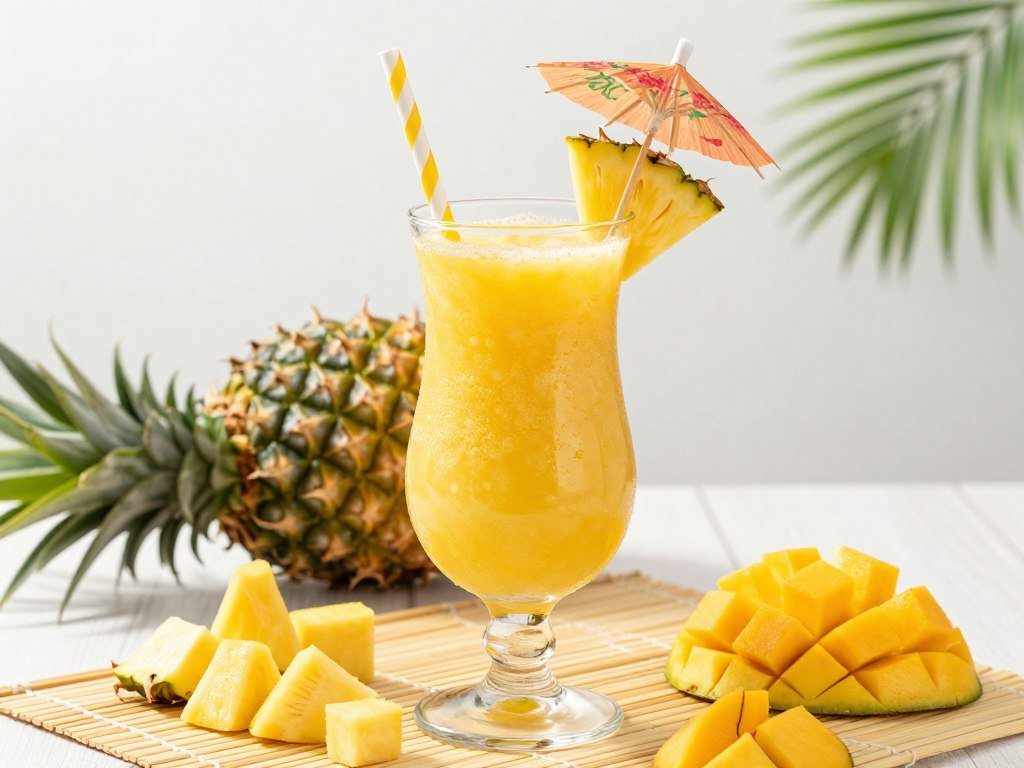 tropical protein smoothie with pineapple and mango tropical protein smoothie with pineapple and mango