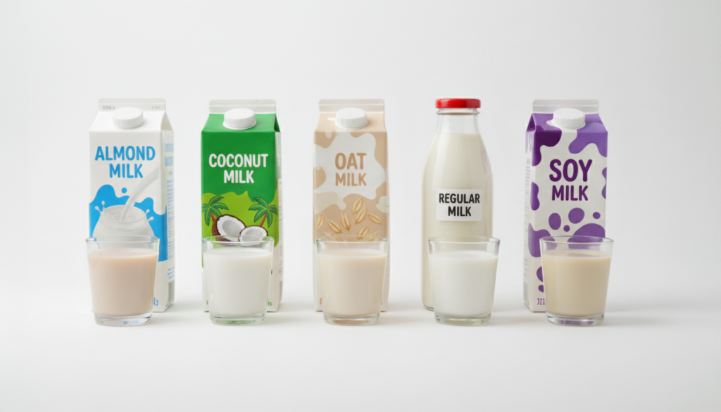 various milk alternatives for coffee protein smoothie recipes