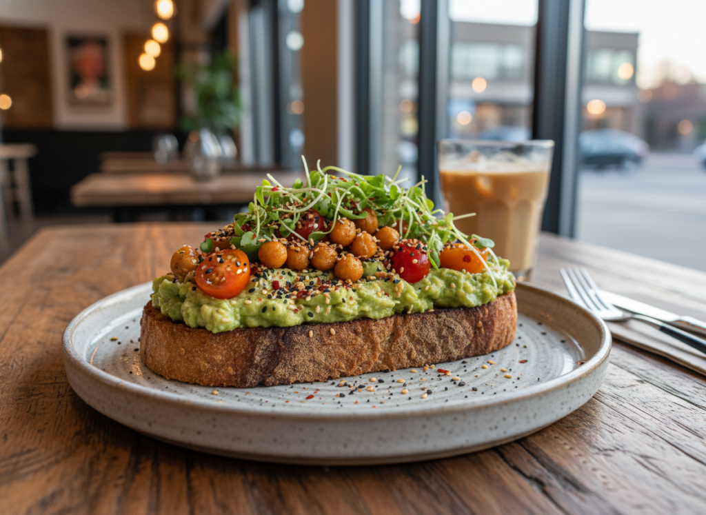 avocado toast with chickpeas and tomatoes avocado toast with chickpeas and tomatoes