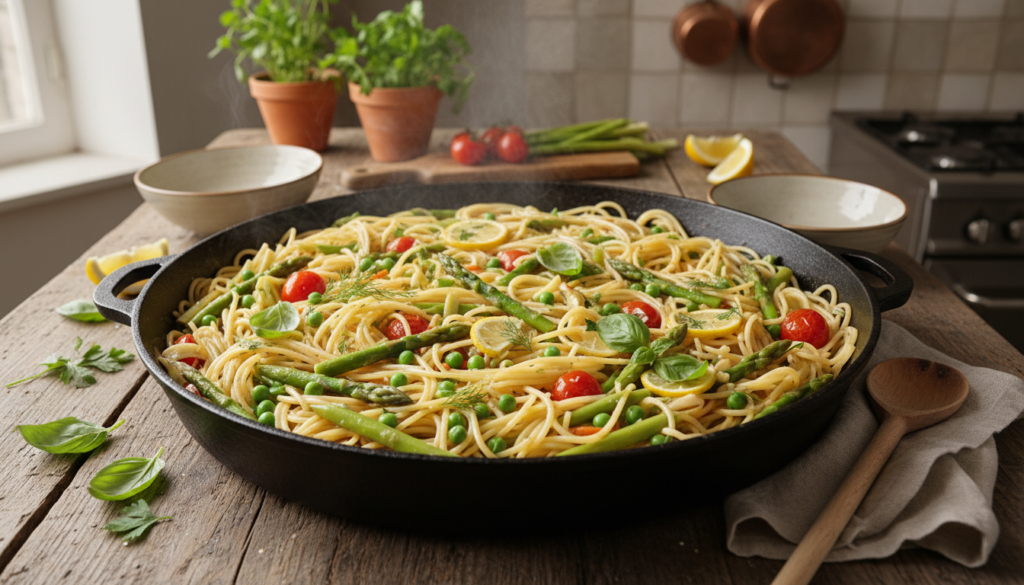 one pot pasta primavera with spring vegetables one pot pasta primavera with spring vegetables