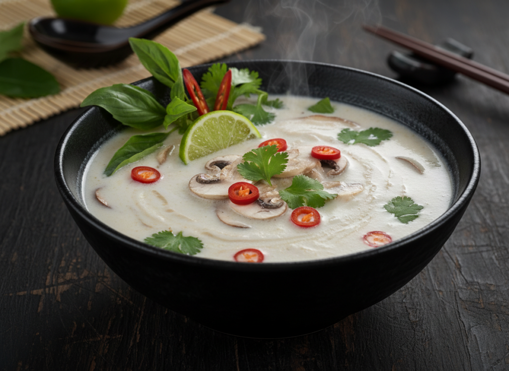 thai coconut soup with mushrooms and lime thai coconut soup with mushrooms and lime