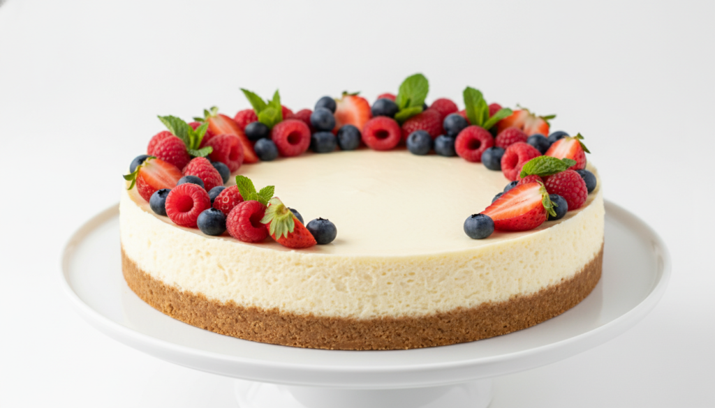 Cheesecake keto entero con base de almendra dorada
