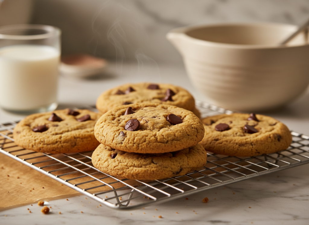Galletas keto doradas recién horneadas en bandeja