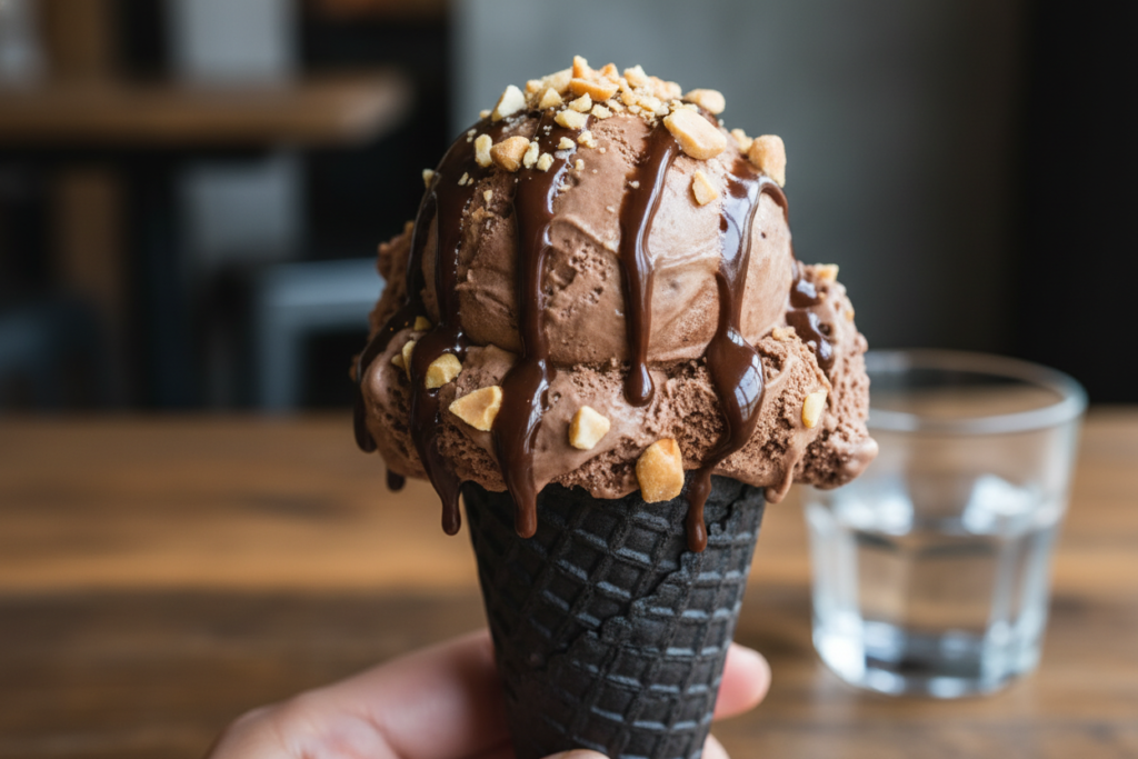 Helado keto de chocolate y mantequilla de maní