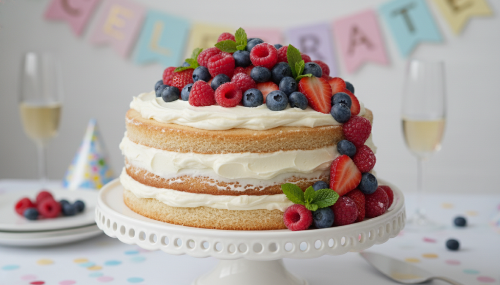 Pastel keto de capas decorado elegantemente