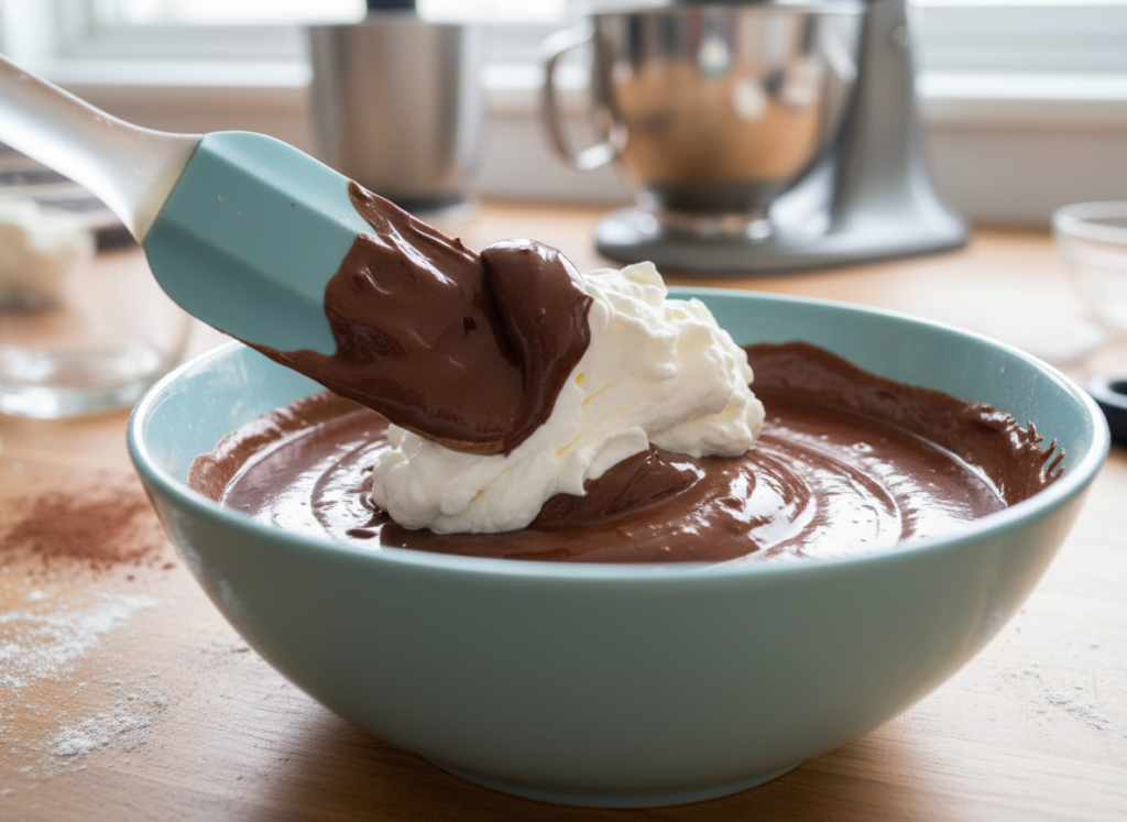 Preparación de mousse de chocolate en proceso