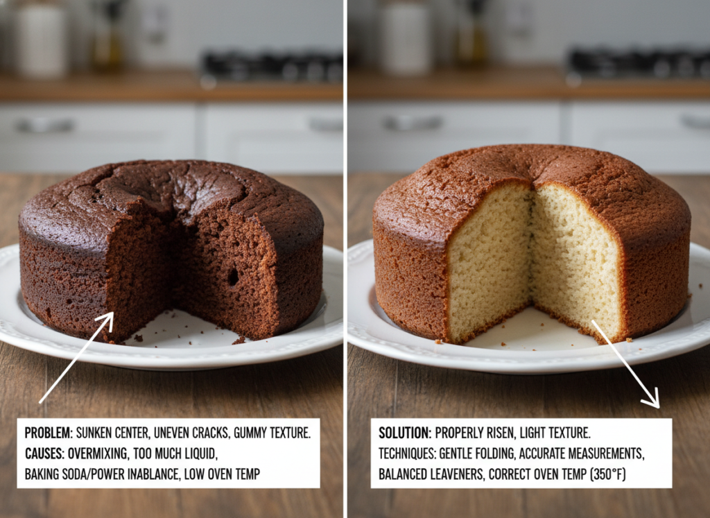 before and after comparison showing dessert troubleshooting results