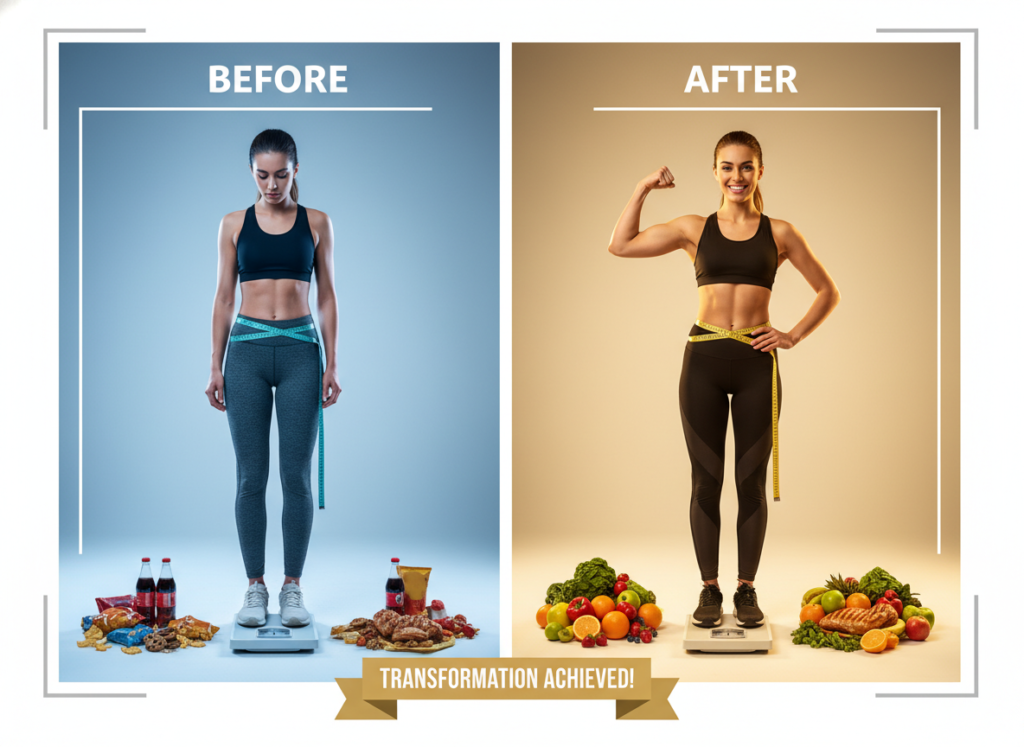 before and after weight loss transformation on keto diet