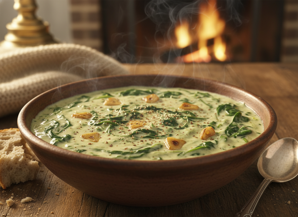 creamy spinach side dish with cream cheese and garlic