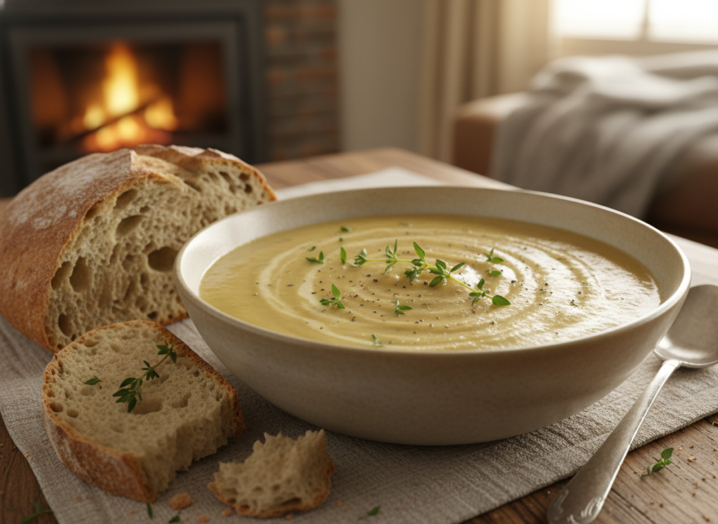 creamy vegan potato soup with herbs creamy vegan potato soup with herbs