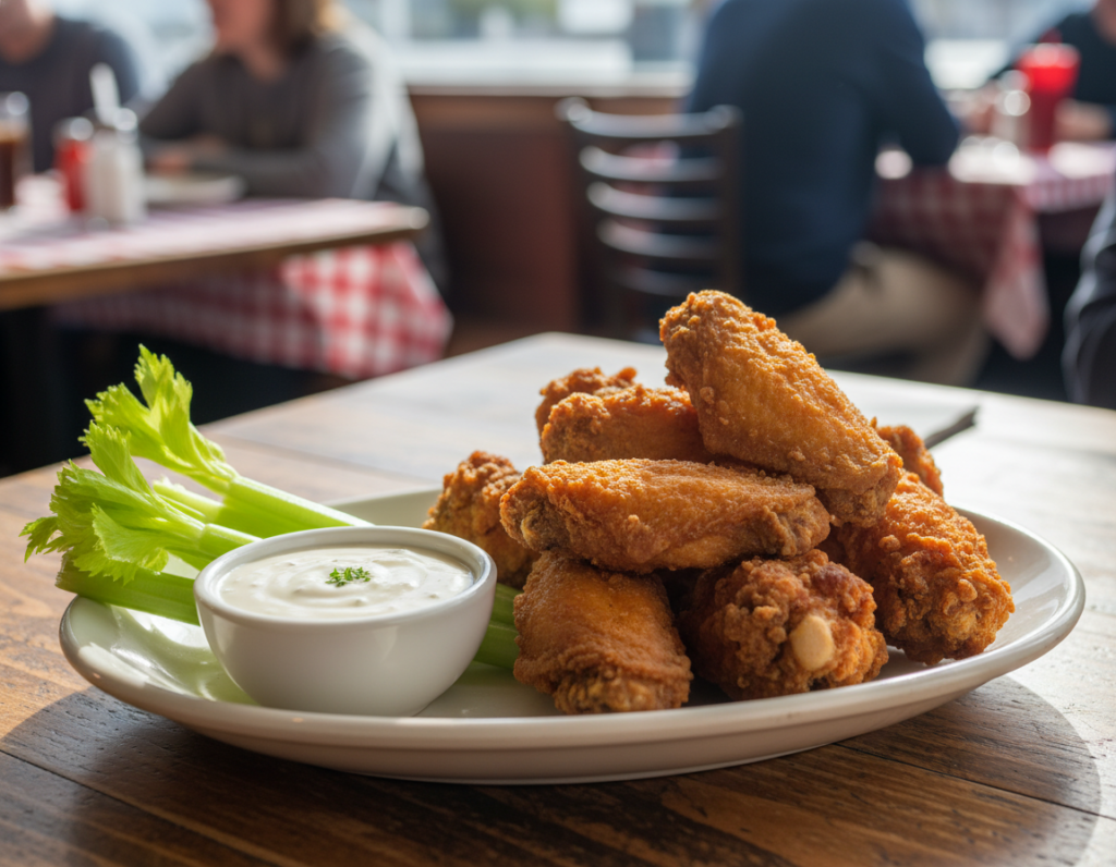 crispy keto chicken wings with celery and dipping sauce crispy keto chicken wings with celery and dipping sauce