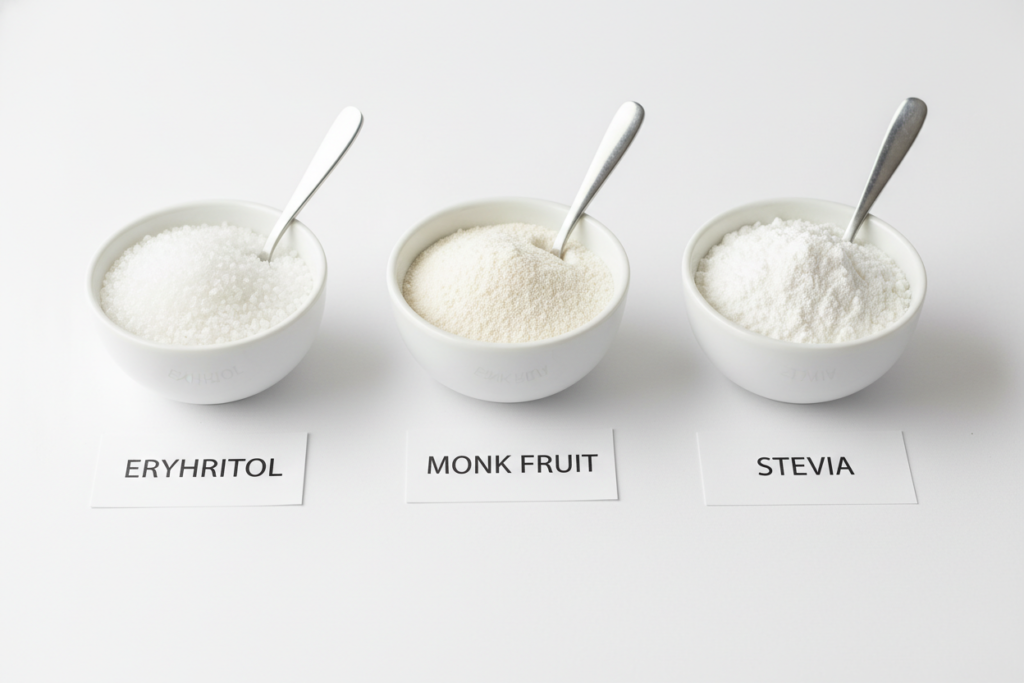 different keto sweeteners in bowls different keto sweeteners in bowls