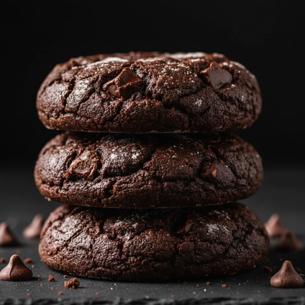 double chocolate keto cookies close-up