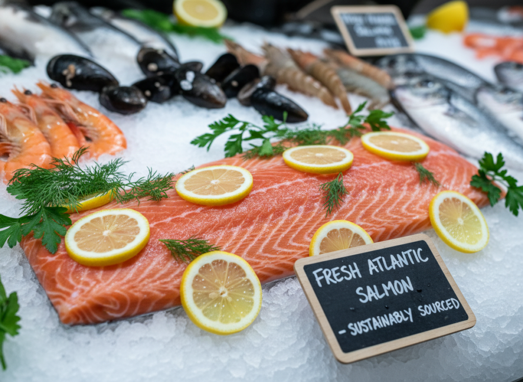 fresh salmon rich in healthy omega-3 fats fresh salmon rich in healthy omega-3 fats