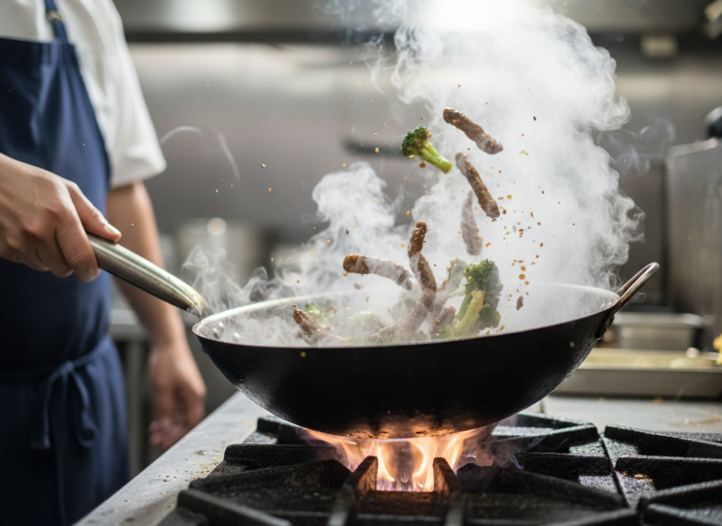 keto beef and broccoli stir-fry in wok keto beef and broccoli stir-fry in wok