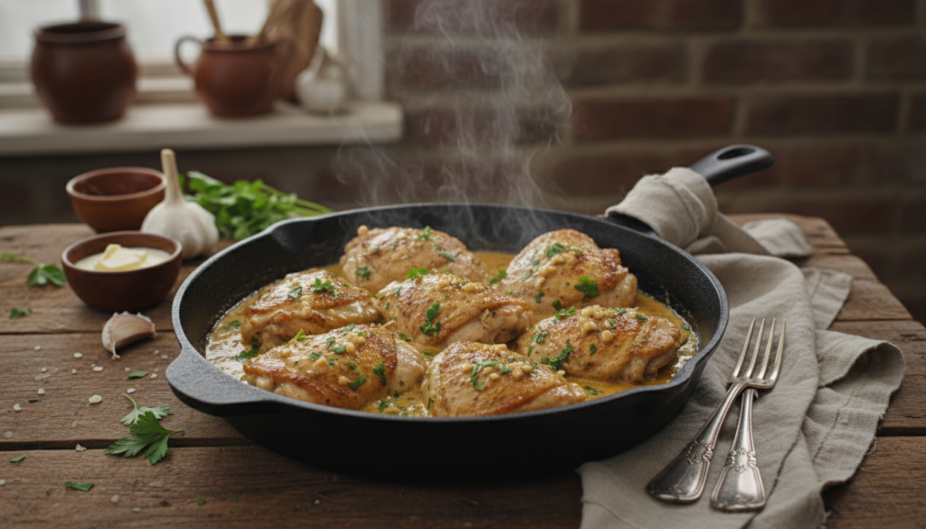 keto chicken thighs in creamy garlic butter sauce keto chicken thighs in creamy garlic butter sauce
