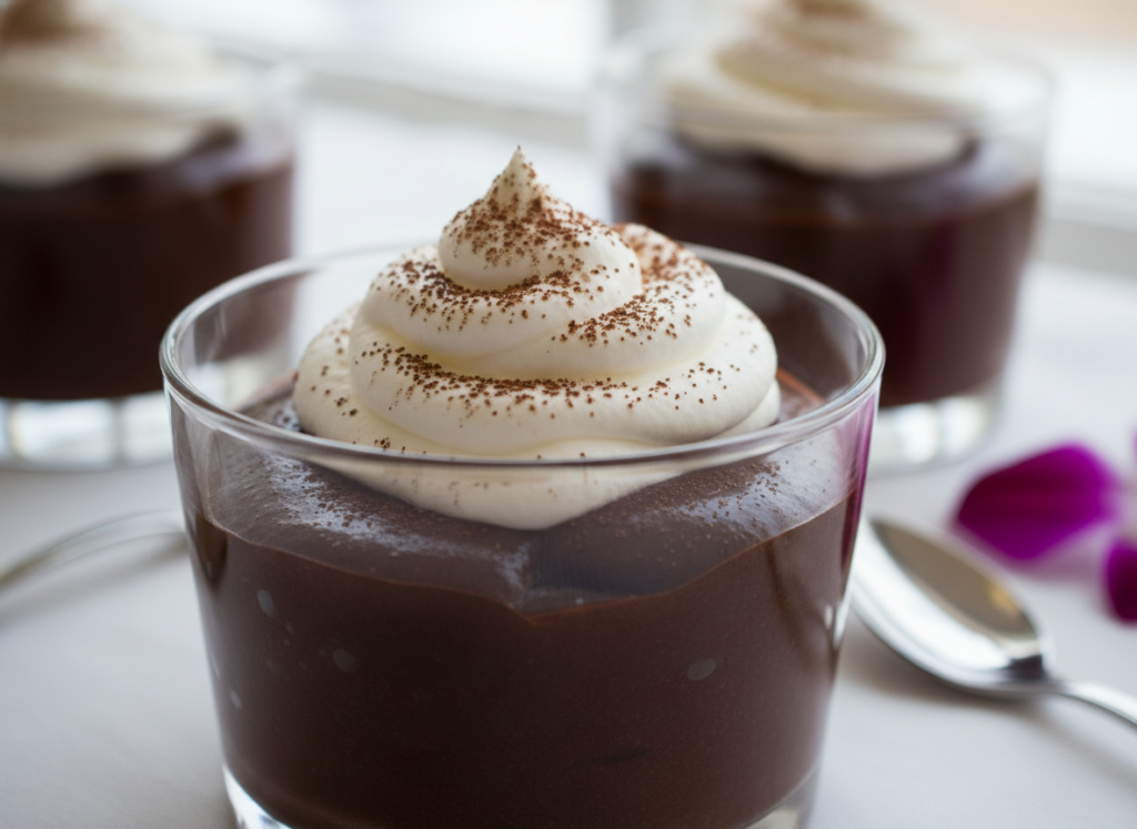 keto chocolate mousse in elegant glass cups