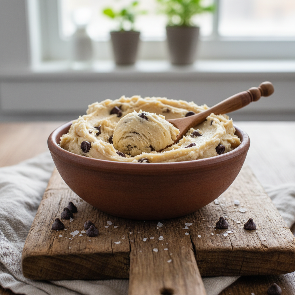 keto cookie dough in bowl with spoon keto cookie dough in bowl with spoon
